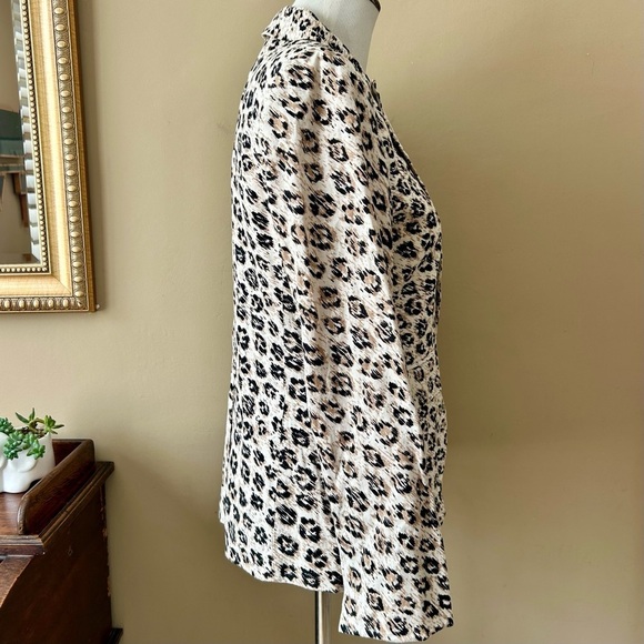 Joie Anilah Leopard Print Blazer One Button Linen Size 6 NWT - Picture 8 of 12